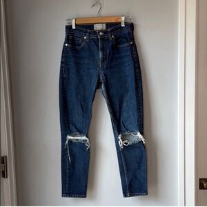 Everlane Distressed Jeans Ankle 27 Dark Wash